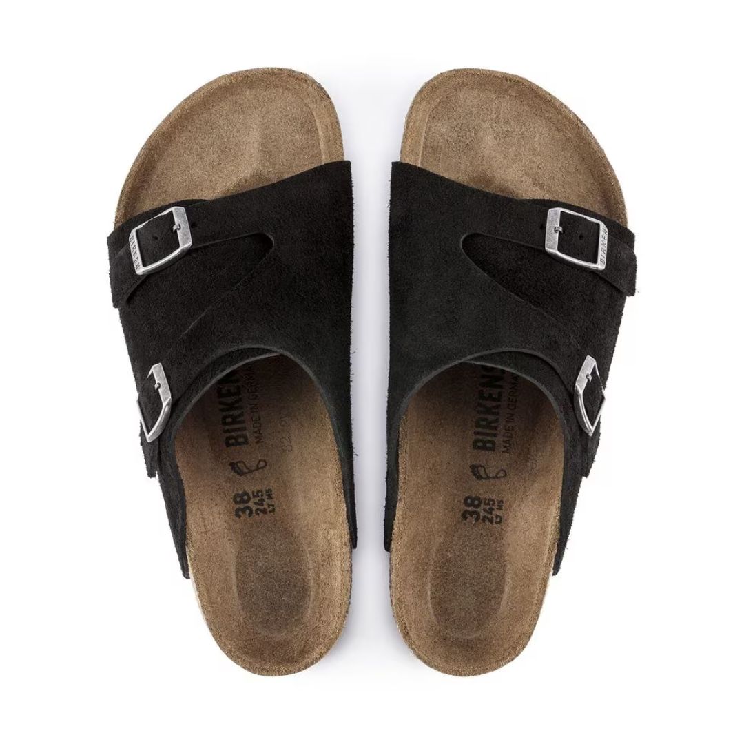 靴 BIRKENSTOCK /Zurich Suede BIRKENSTOCK Zürich Suede Sandals -Black