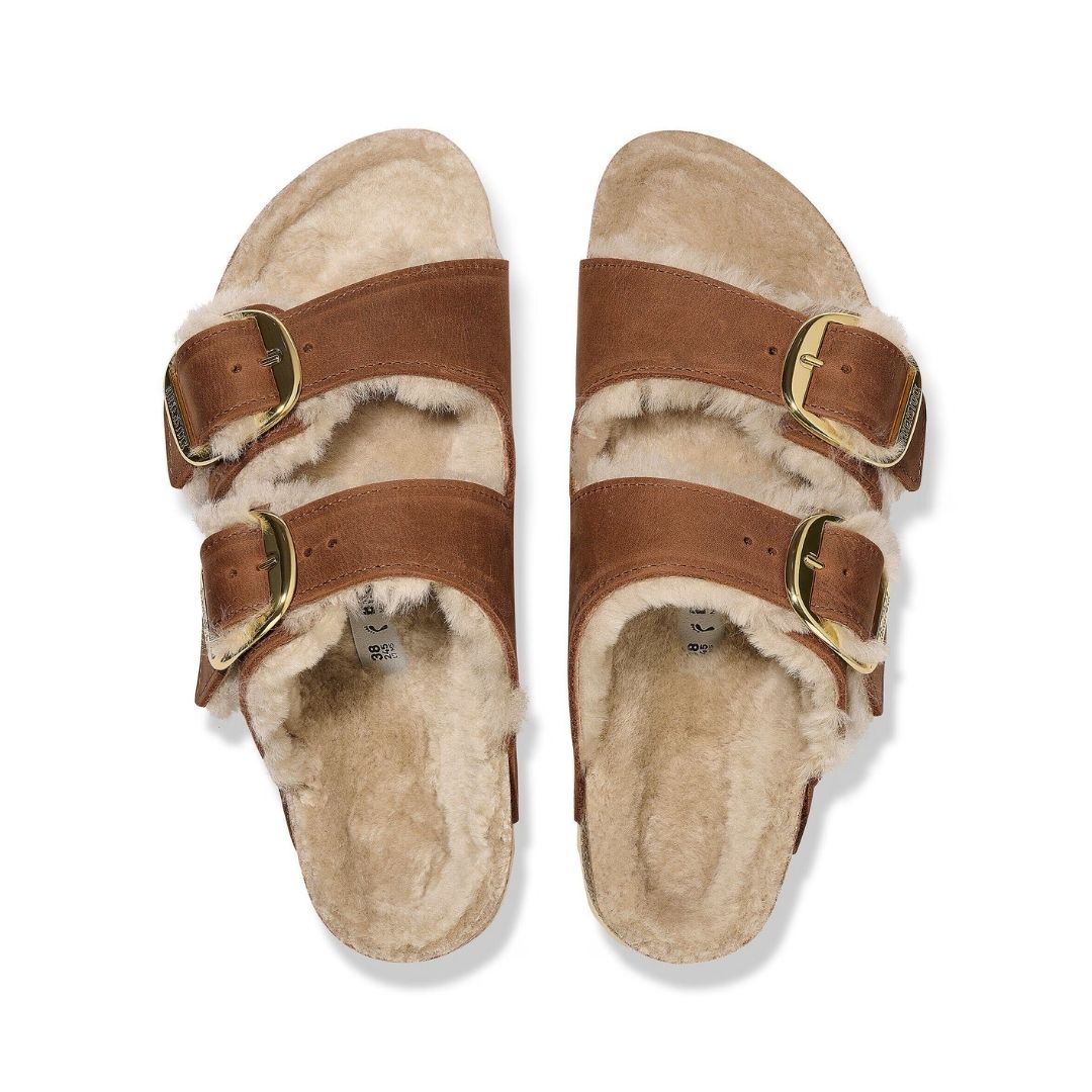 Arizona Big Buckle Shearling Oiled Leather