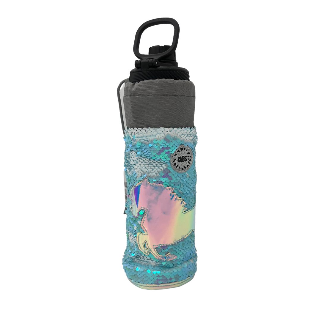 غلاف زجاجة سيكوين ازرق