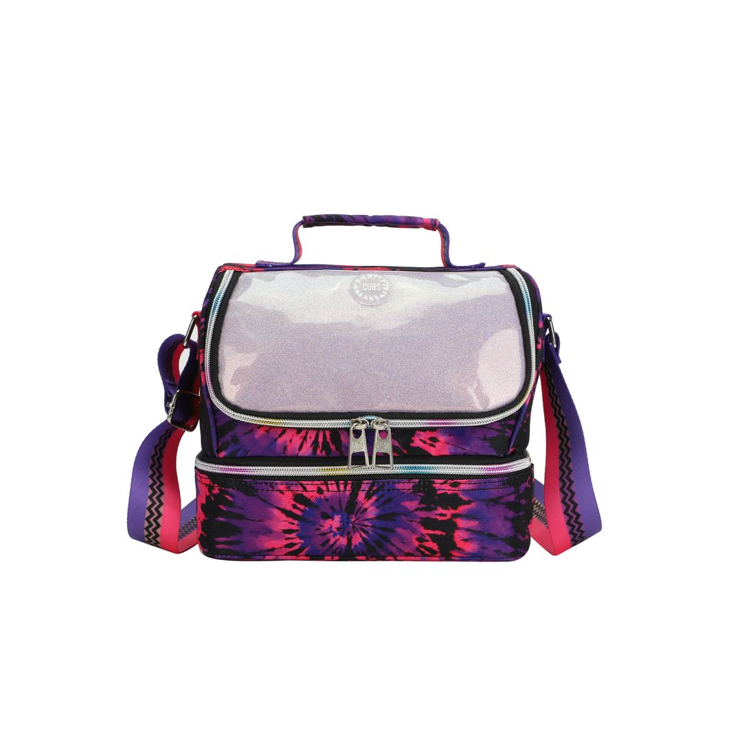 Black & Purple Tie Dye Lunch Bag