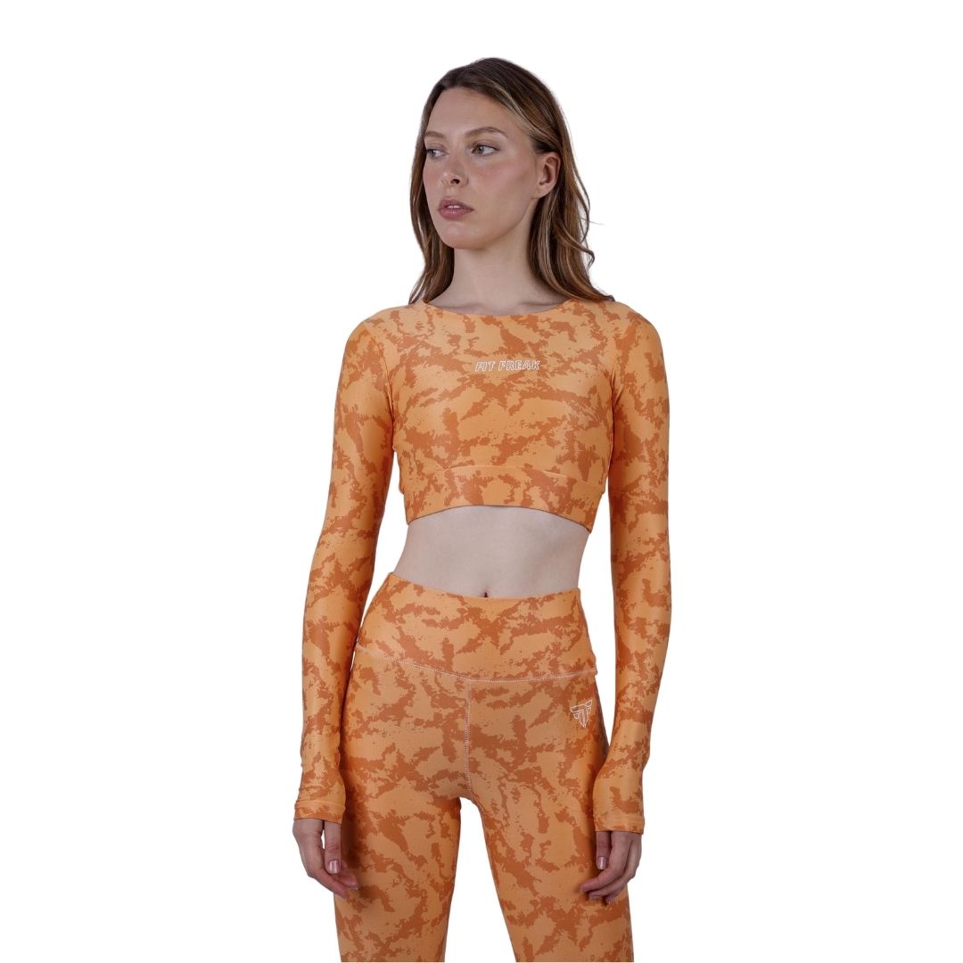 كروب توب بأكمام طويلة كاموفلاج