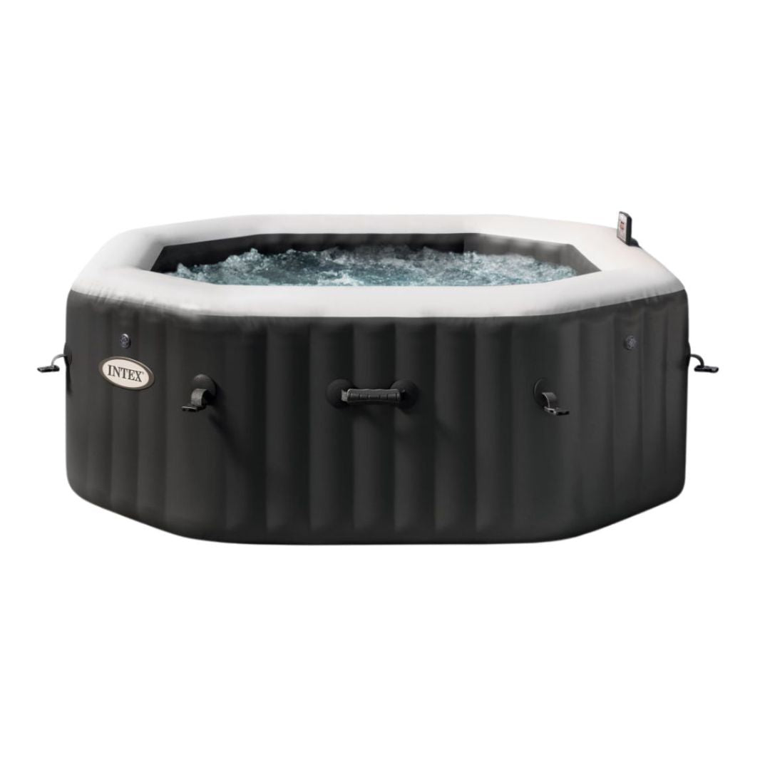 4-Person Onyx Black Octagon Combo Spa Set