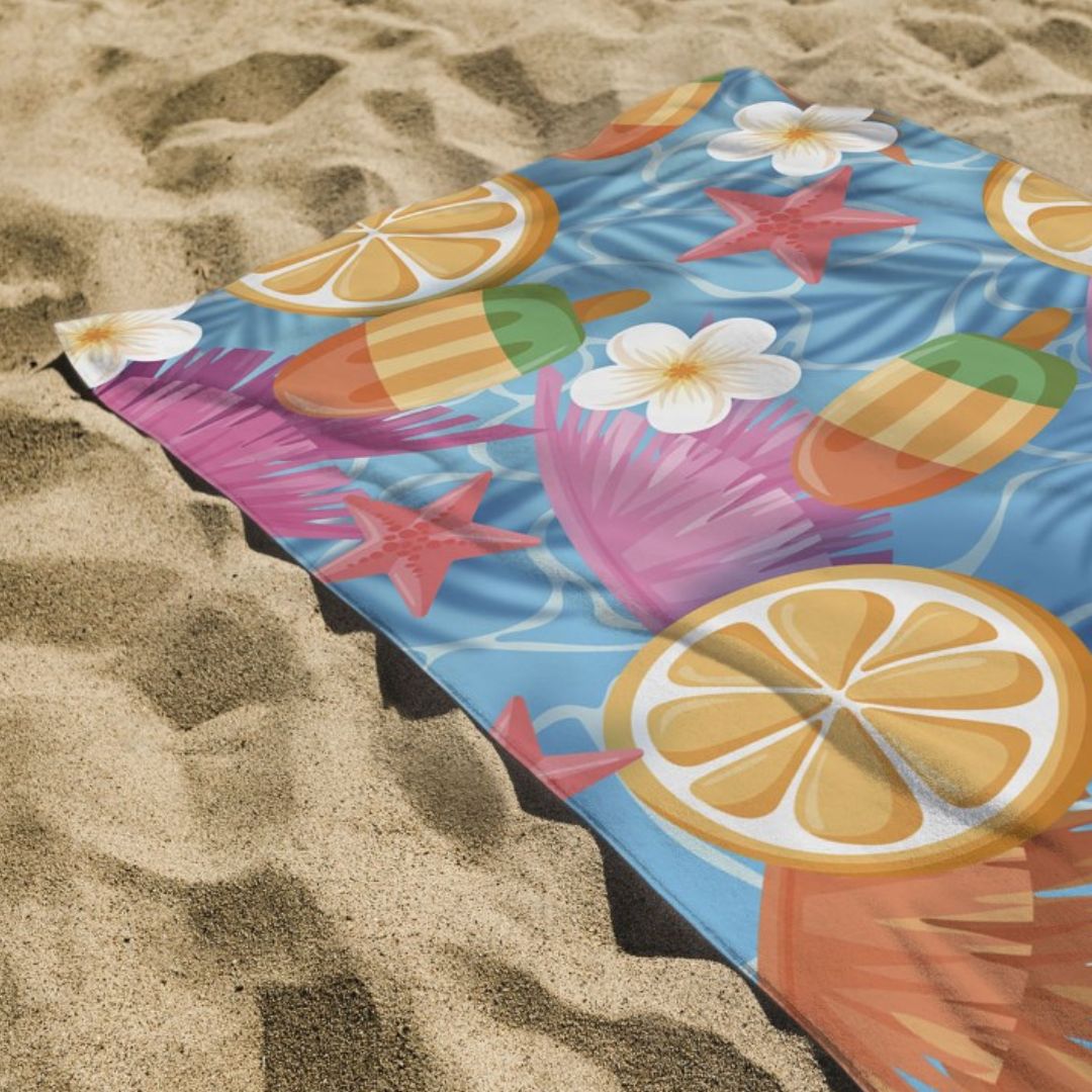 Printed Terry Microfiber Beach Towel