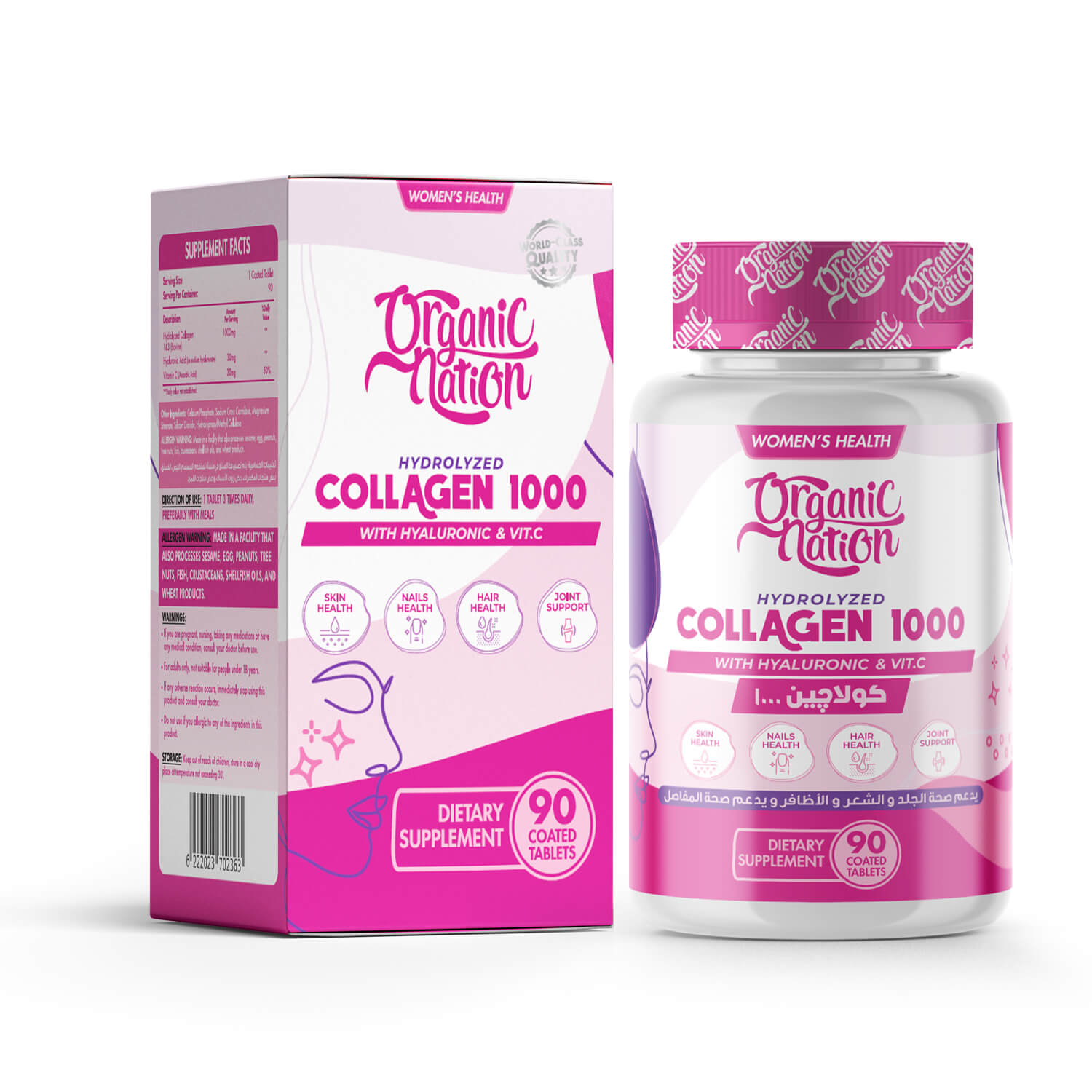 Organic Nation Hydrolyzed Collagen 1000 – 90 Tablets