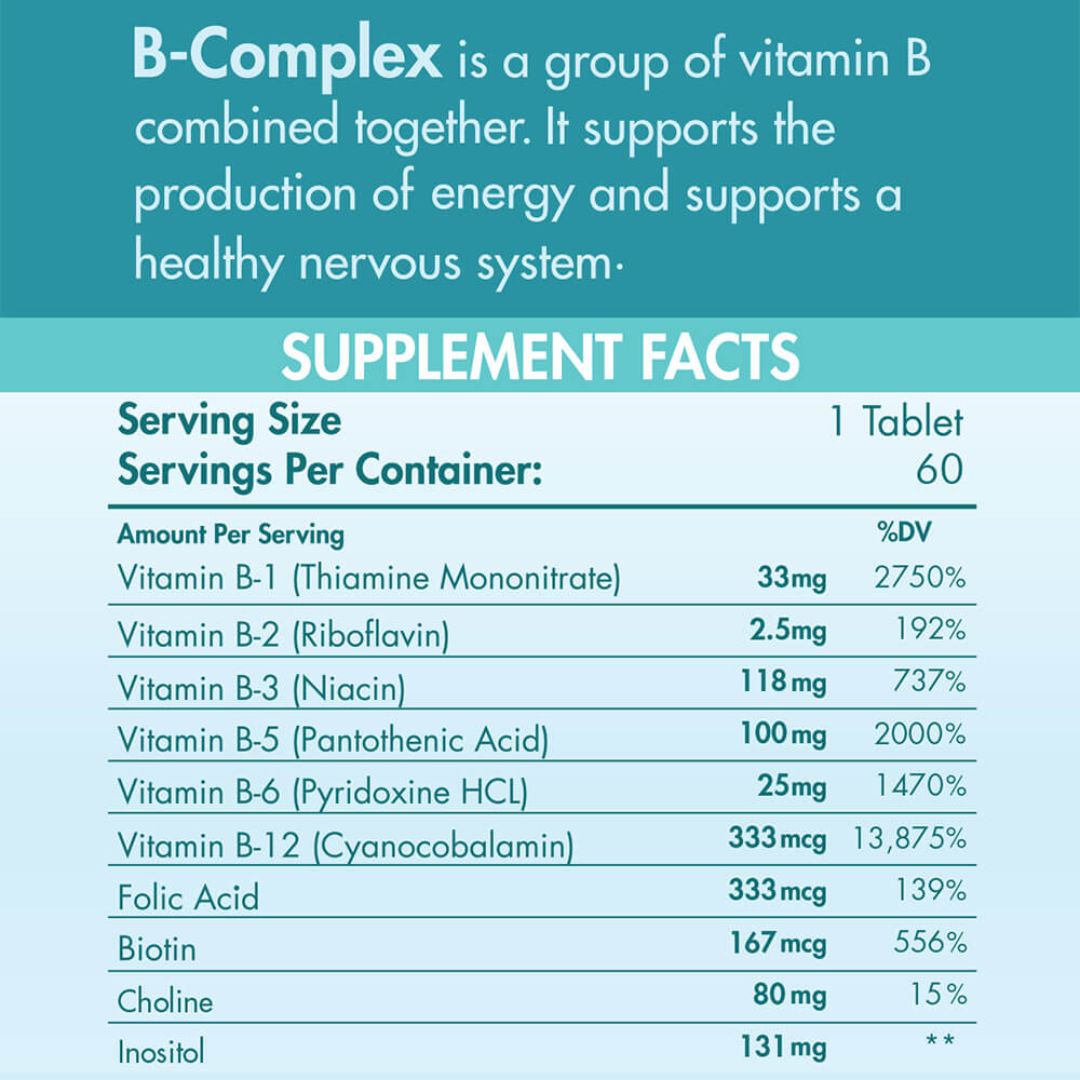 Organic Nation B-Complex Advanced Formula – 60 Tablets