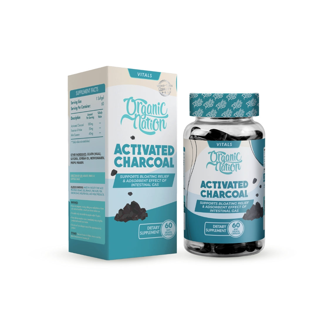 Organic Nation Activated Charcoal 60Serv. 60 Capsules