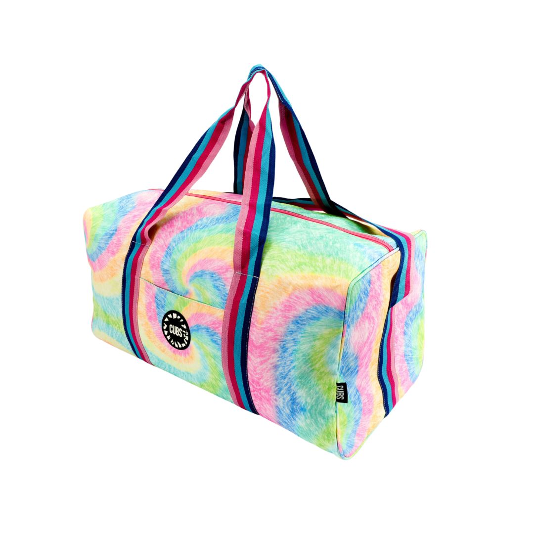 Pastel Rainbow Swirls Weekender Duffle Bag