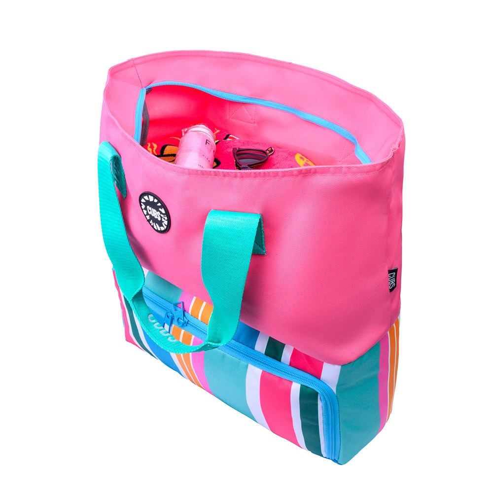 Pink Stripes Tote/Cooler