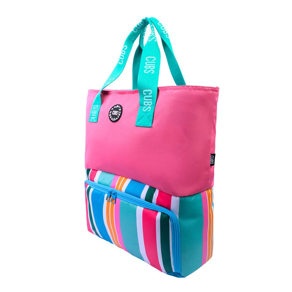 Pink Stripes Tote/Cooler