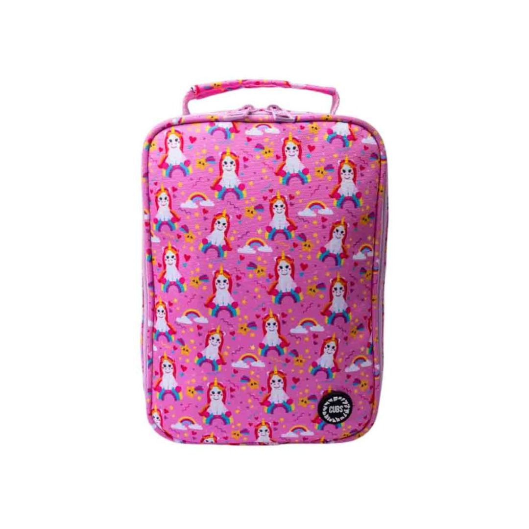 حقيبة غداء يونيكورن فوق قوس قزح كبيرة وأساسية