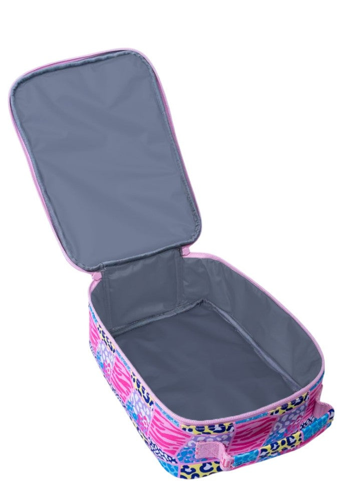 حقيبة غداء بنقشة جلد النمر كبيرة وبسيطة