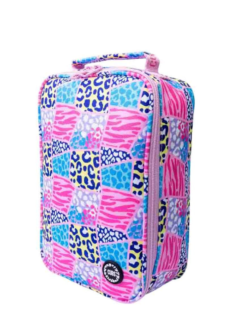 حقيبة غداء بنقشة جلد النمر كبيرة وبسيطة