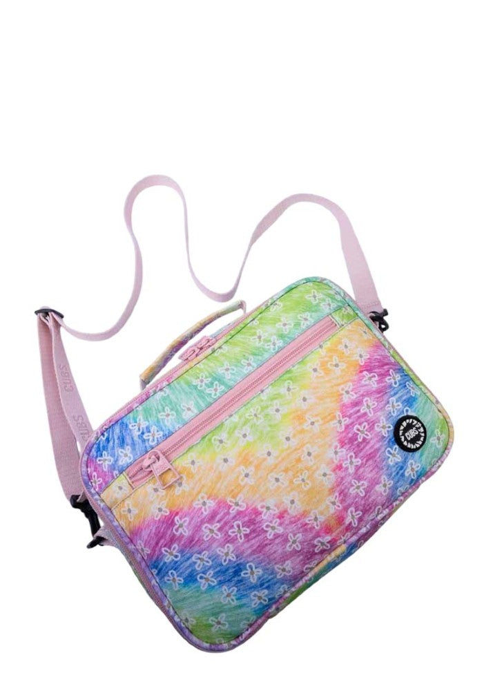حقيبة غداء صغيرة بألوان الباستيل وزهور ملونة