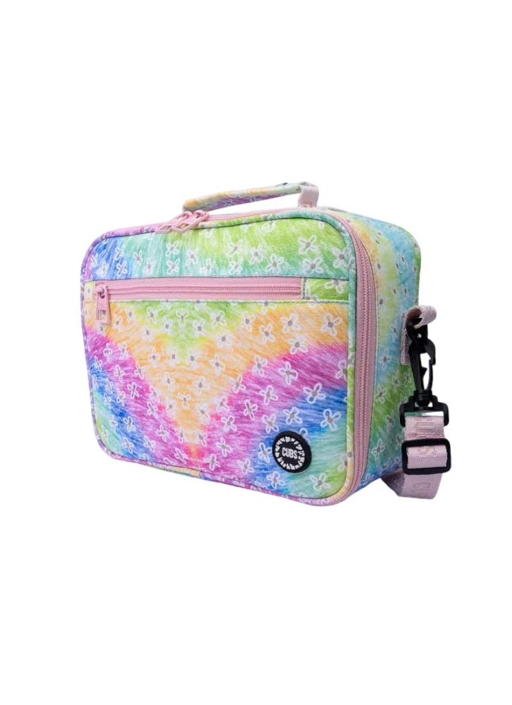 حقيبة غداء صغيرة بألوان الباستيل وزهور ملونة