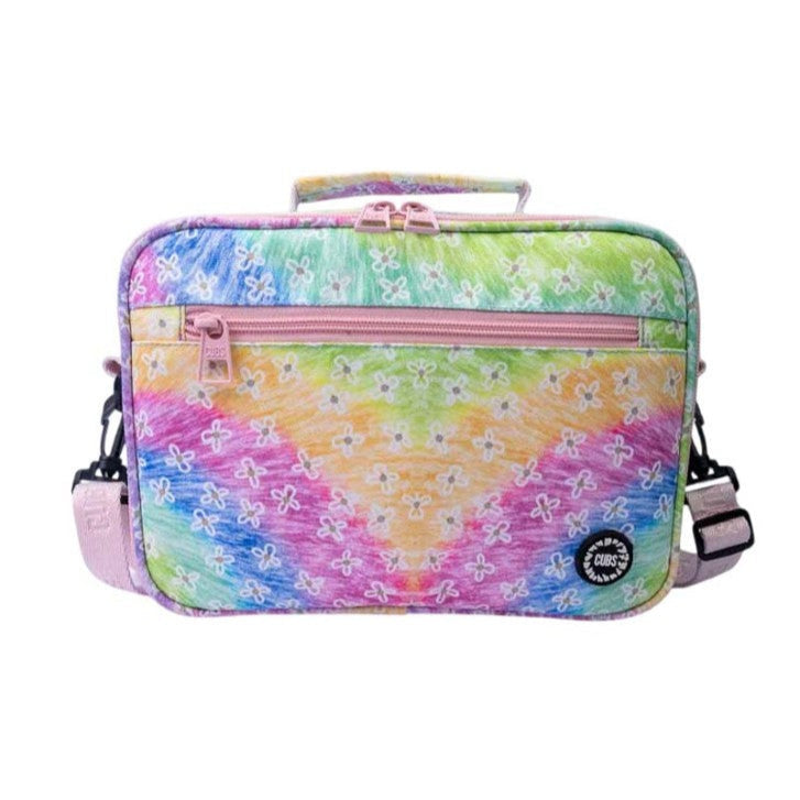 حقيبة غداء صغيرة بألوان الباستيل وزهور ملونة