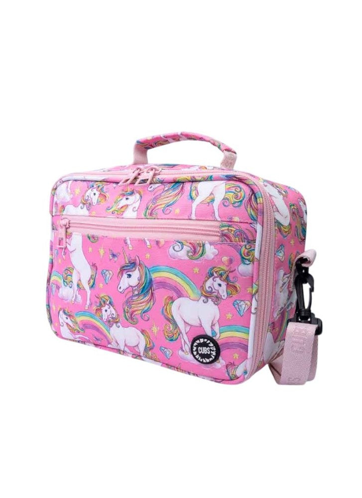 حقيبة غداء يونيكورن الخيالية الوردية للأطفال