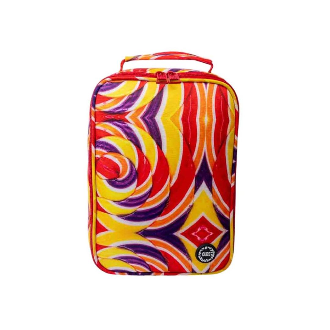 حقيبة غداء حلوى قصب أرجوانية وحمراء كبيرة وأساسية
