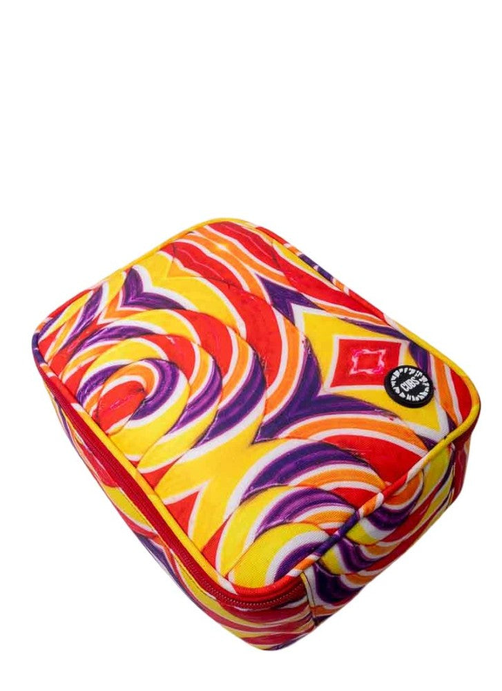 حقيبة غداء حلوى قصب أرجوانية وحمراء كبيرة وأساسية