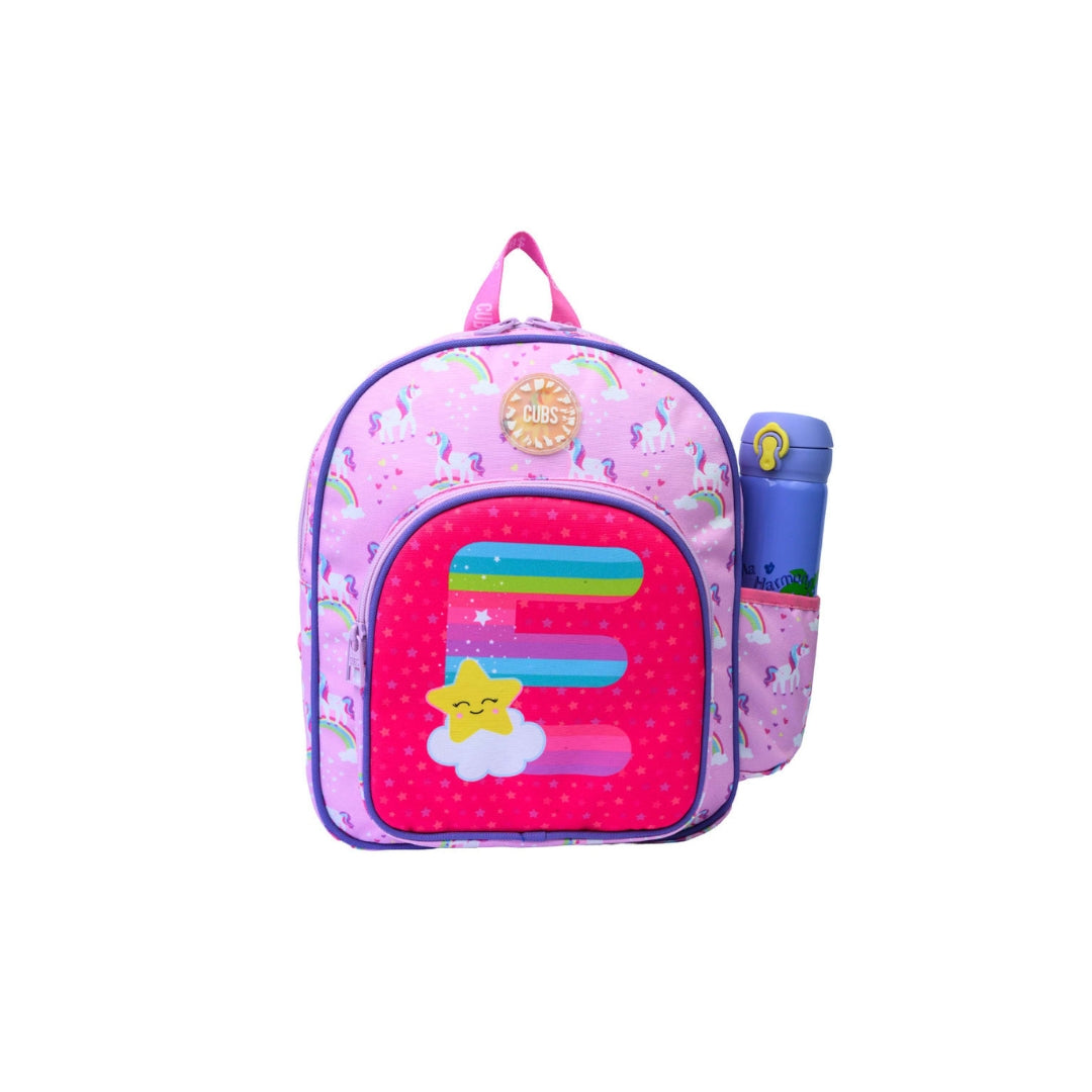Pink Unicorn Letter E Nursery Backpack