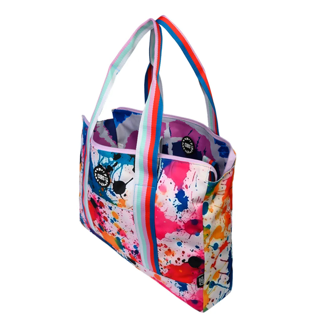 Blue Tie Dye & Splashing Paint Tote Bag