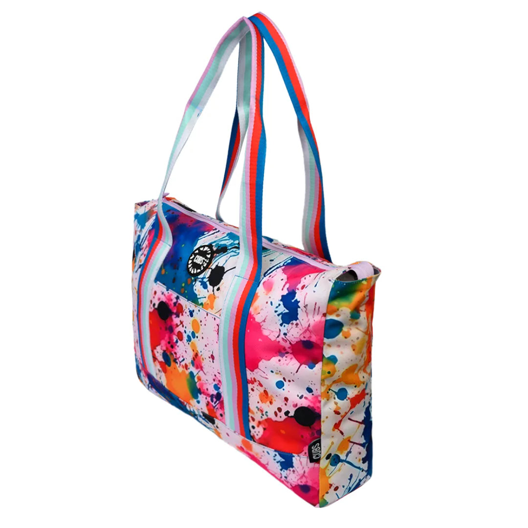 Blue Tie Dye & Splashing Paint Tote Bag