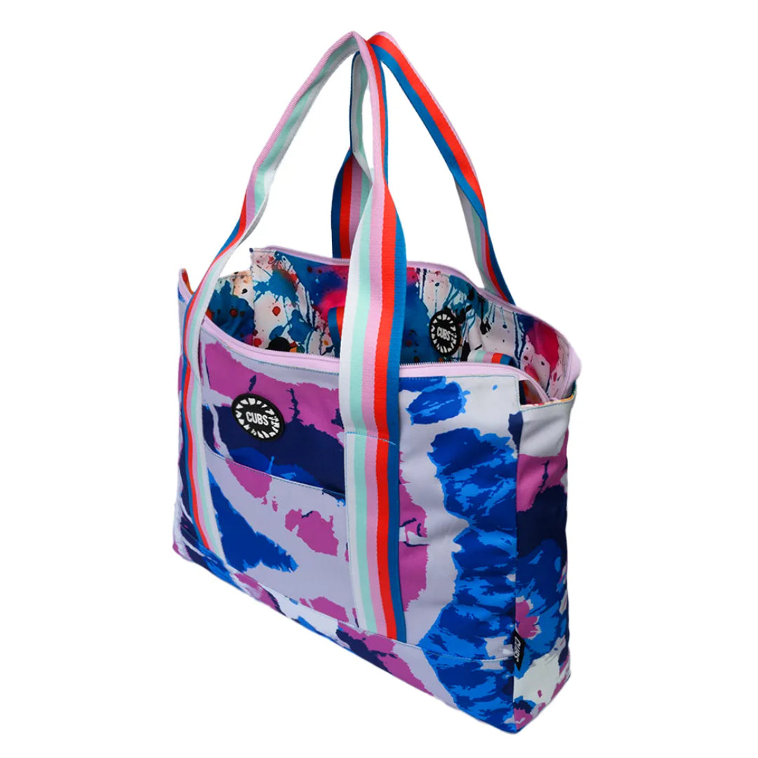 Blue Tie Dye & Splashing Paint Tote Bag