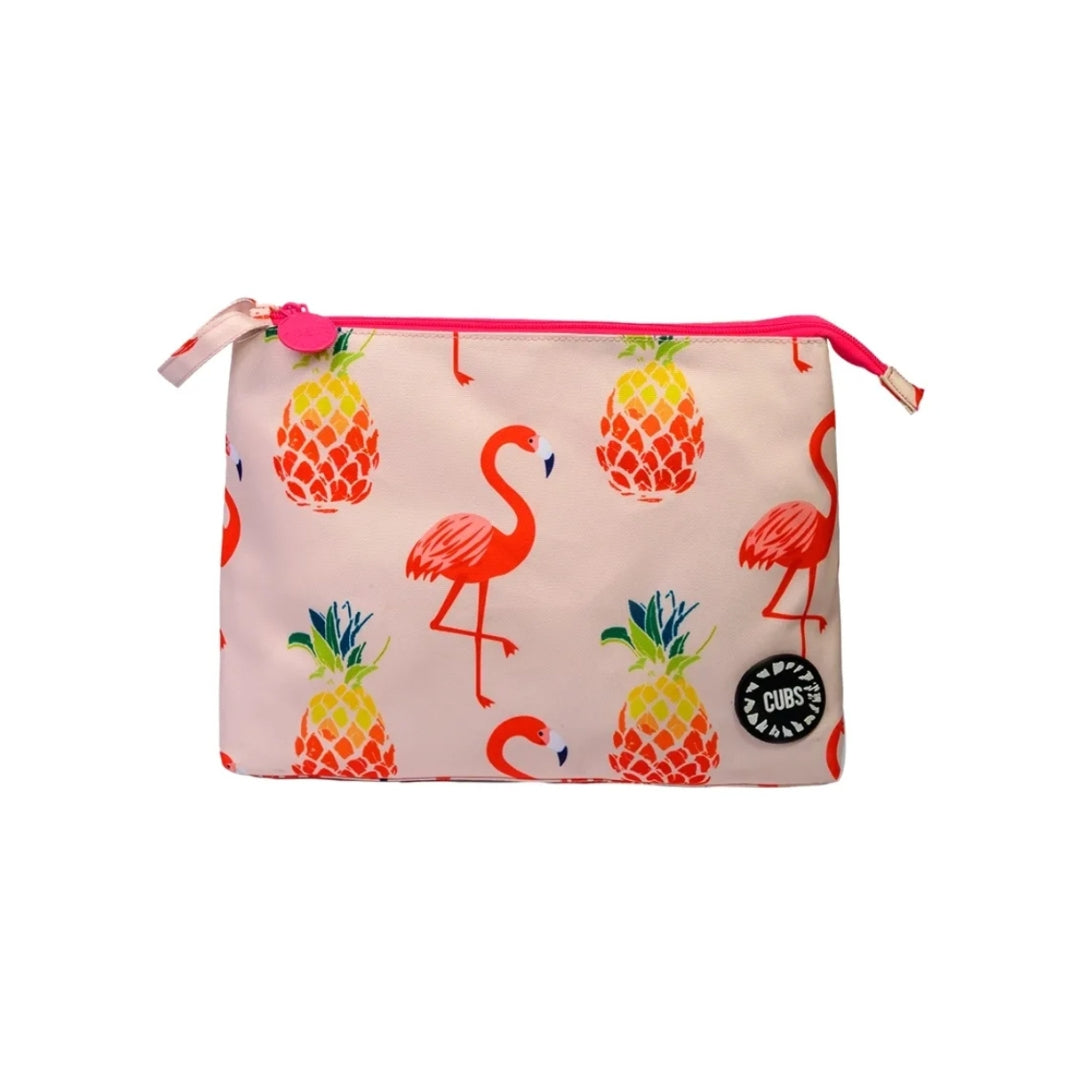Peachy Flamingos Large Pouch