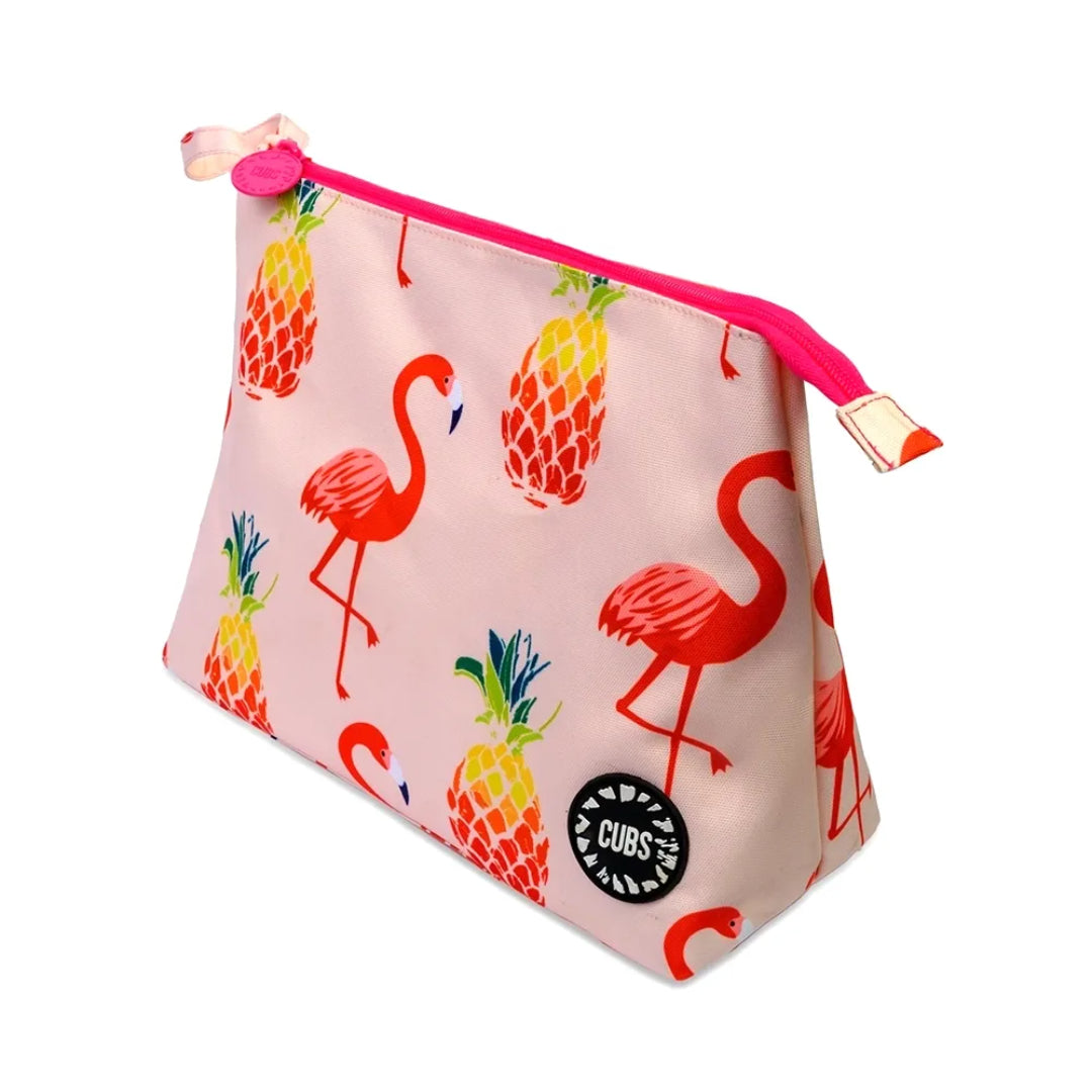 Peachy Flamingos Large Pouch
