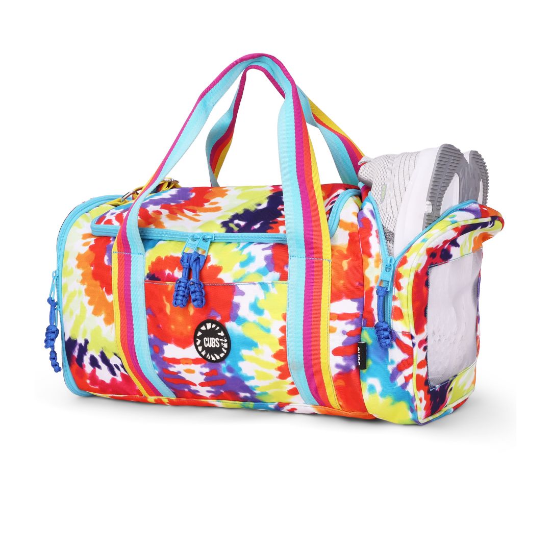 Happy Tie Dye Large Duffle Two Pockets