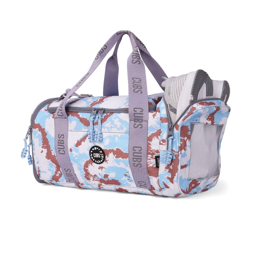Baby Blue Tie Dye Large Duffle Two Pockets