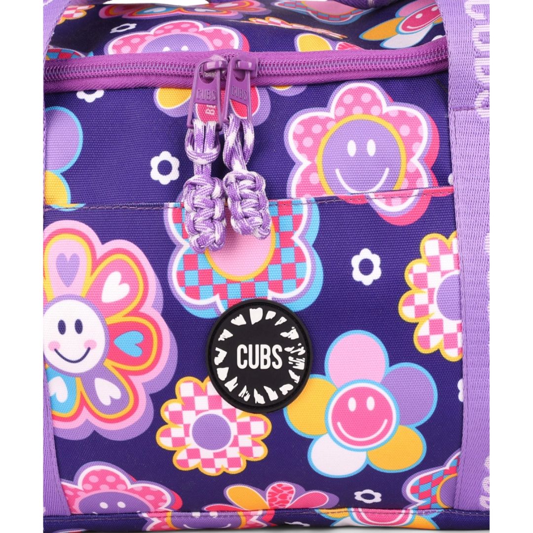 Deep Purple Roses Large Duffle Two Pockets