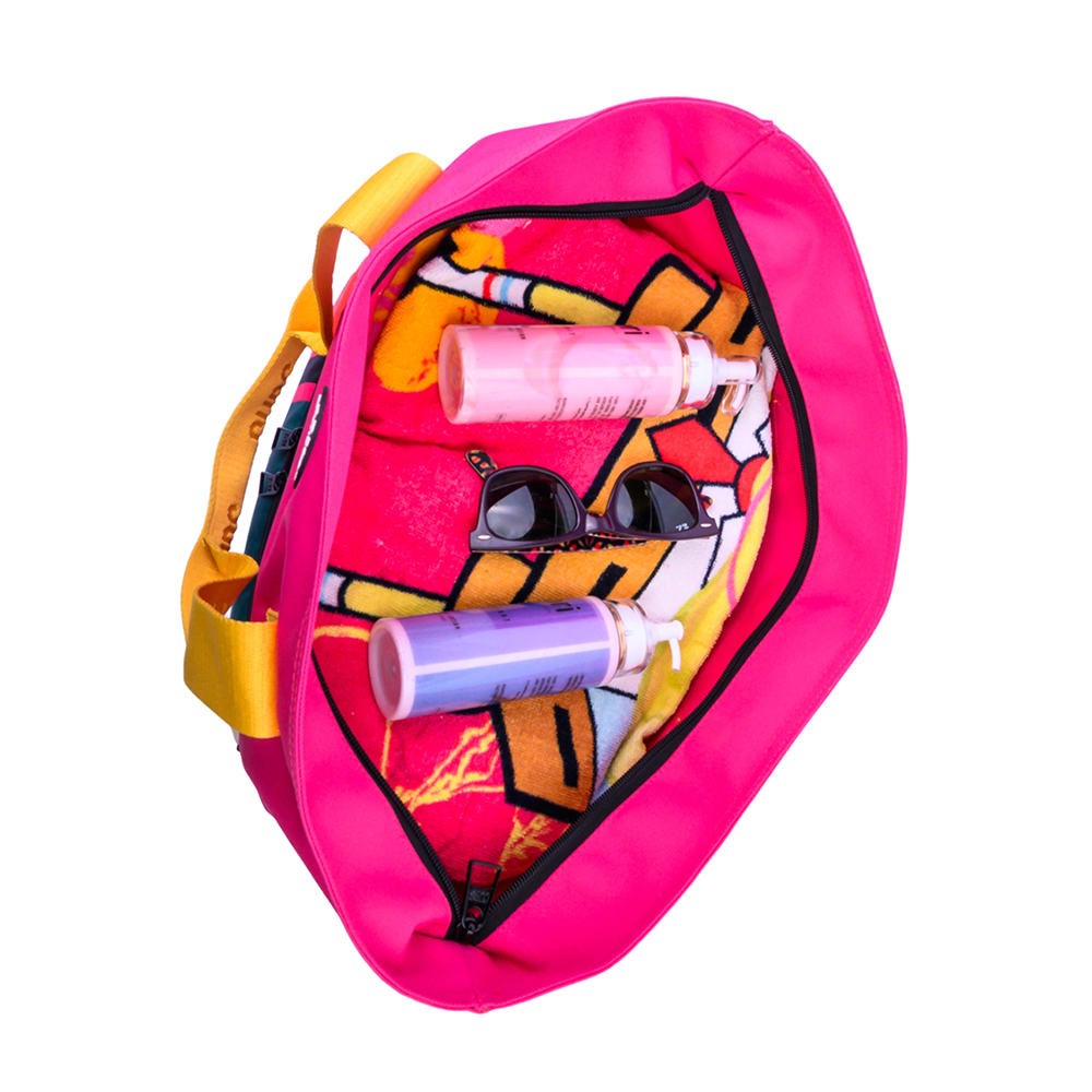 Fushia Stripes Tote/Cooler