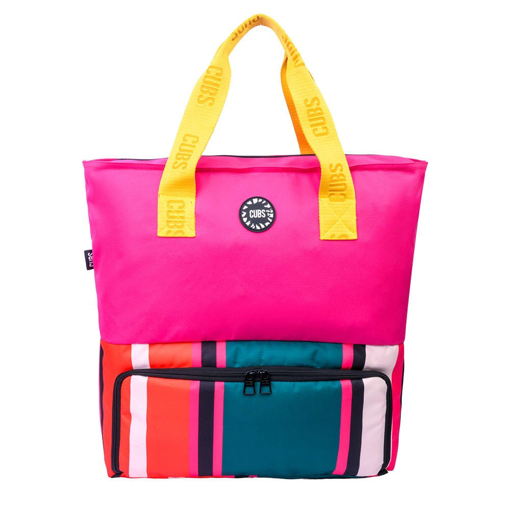 Fushia Stripes Tote/Cooler