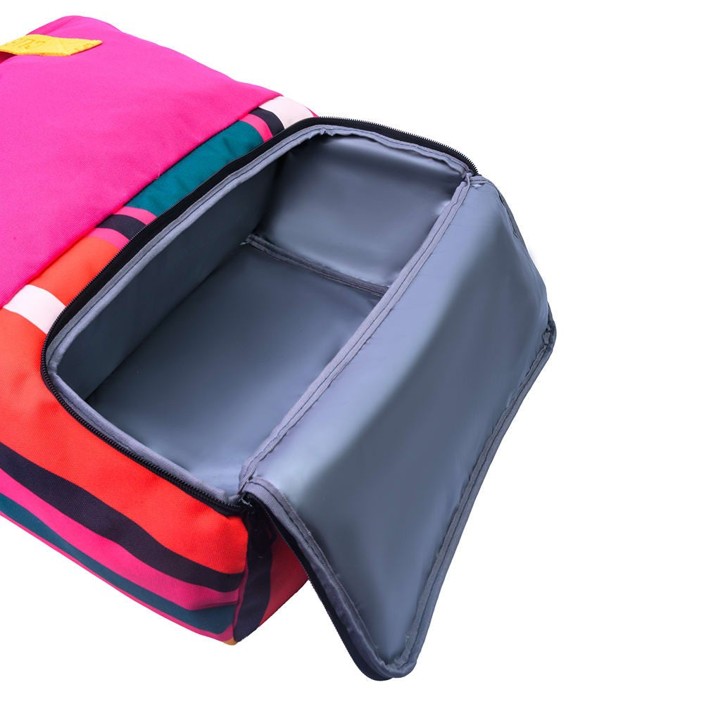 Fushia Stripes Tote/Cooler