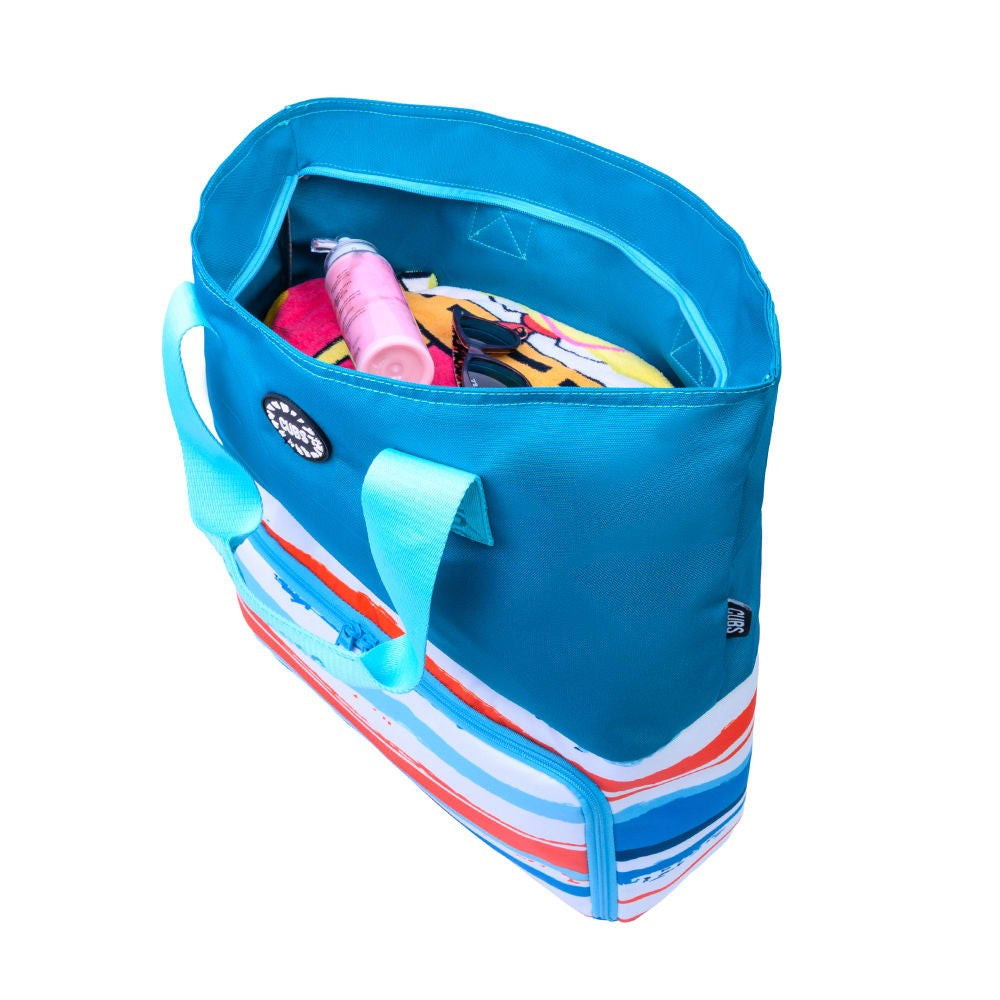 Turquoise Stripes Tote/Cooler