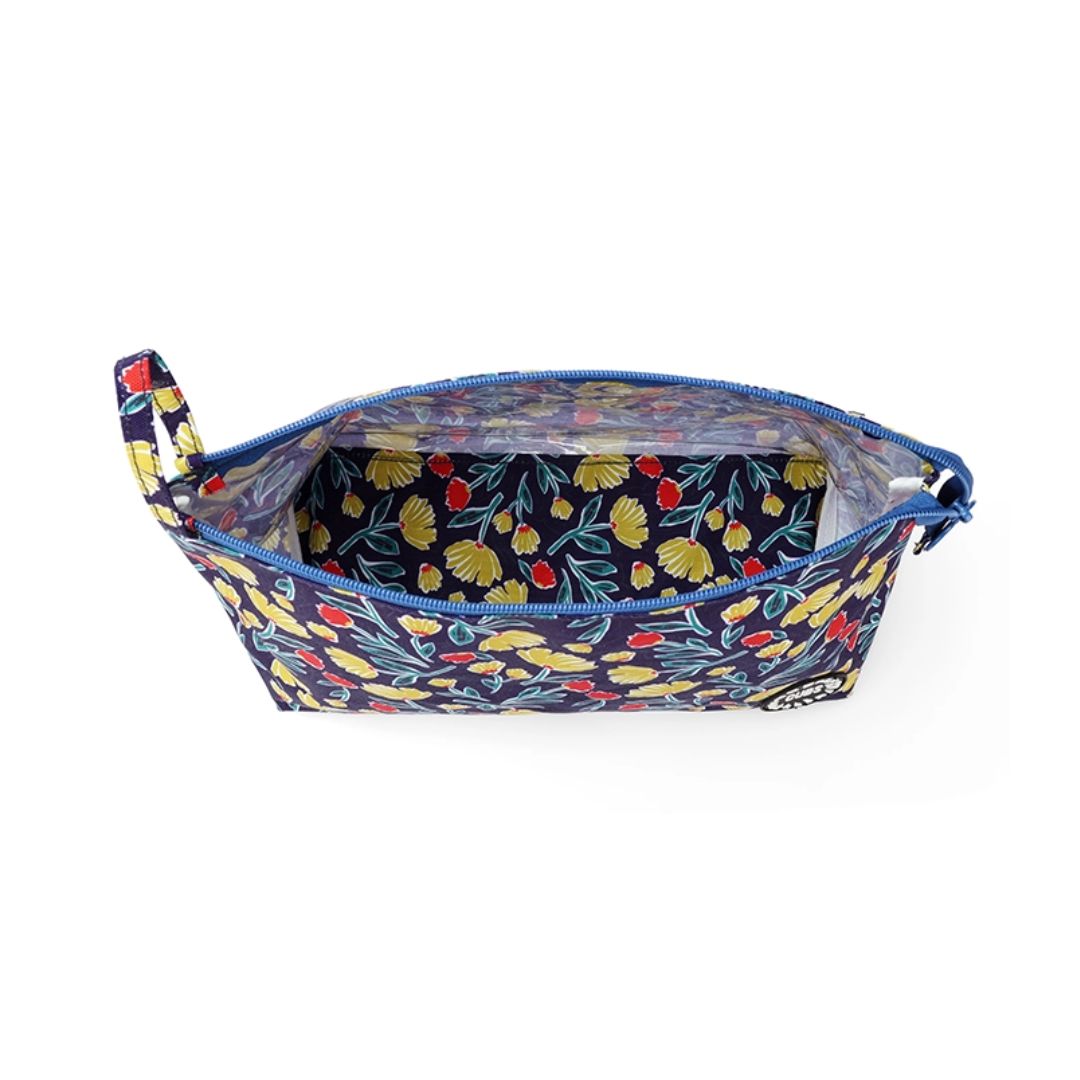 Navy Garden Large Pouches
