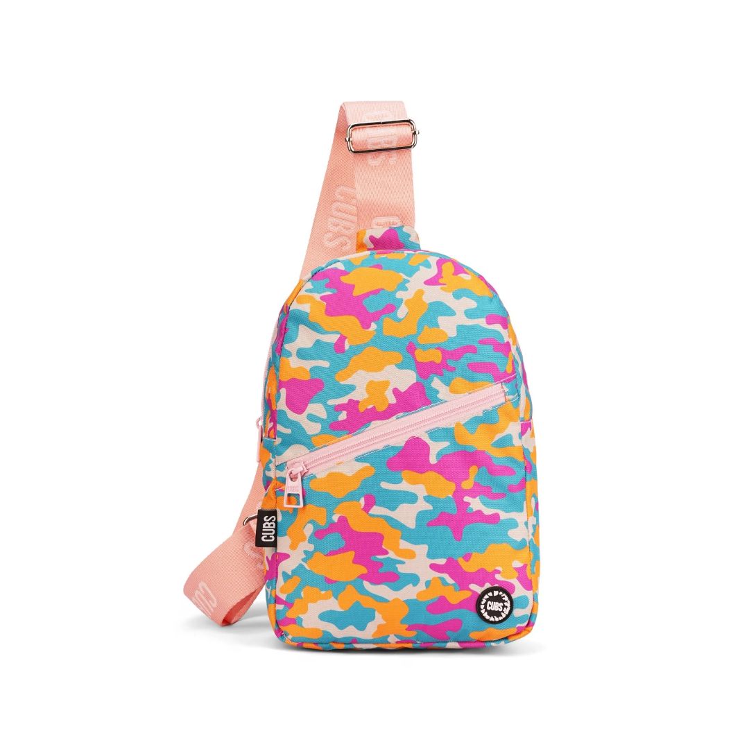 Camo Girl Front Zipper Sling Bag
