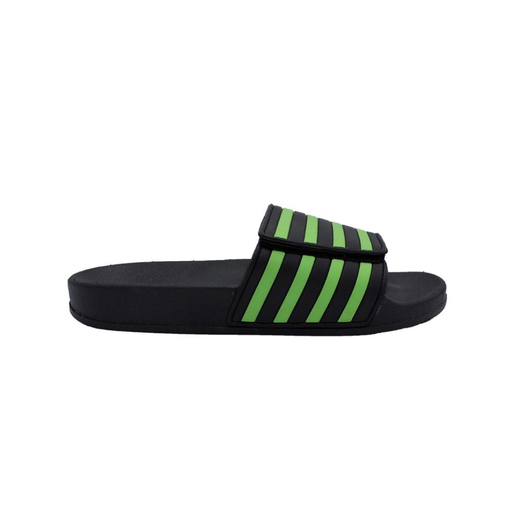 Birght Green/Black Stripes Slide
