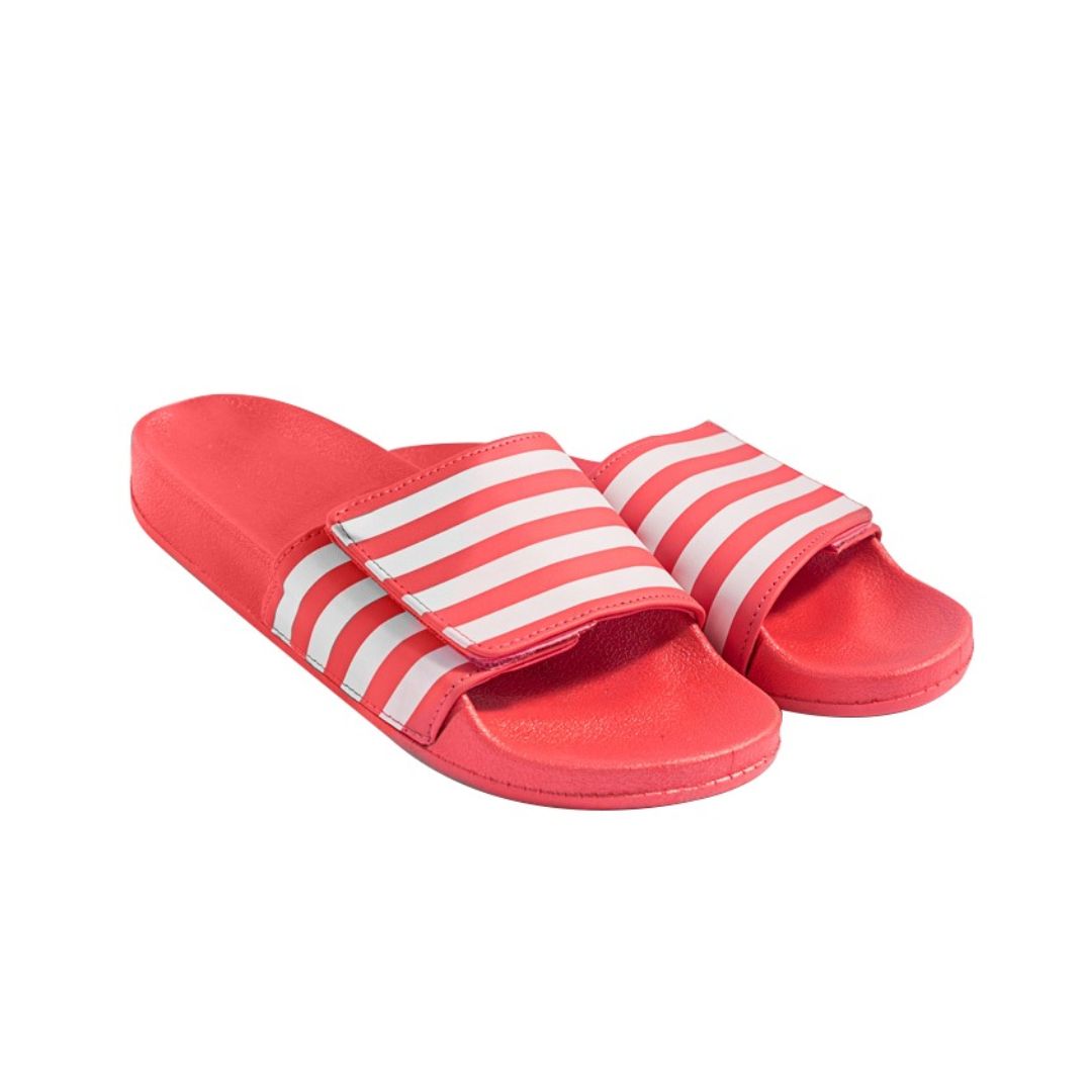 Happy Orange Stripes Slides