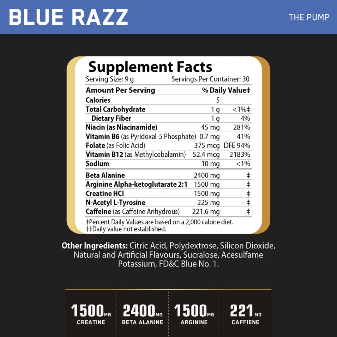 Pump Blue Razz - 30 Srv - 270 GM