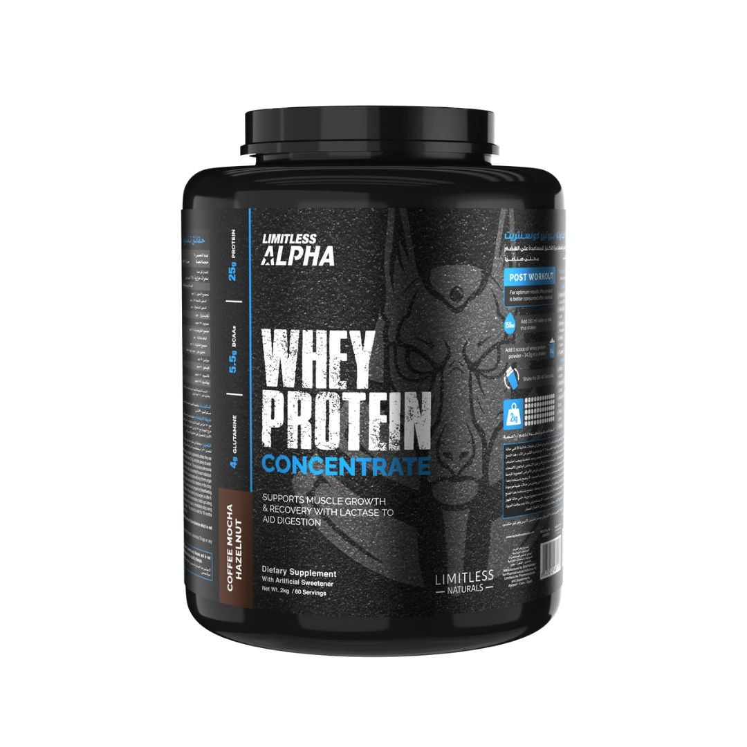 Limitless Alpha Whey Protein Concentrate 30 Scoops Mocca Hazelnuts (1 Kg)