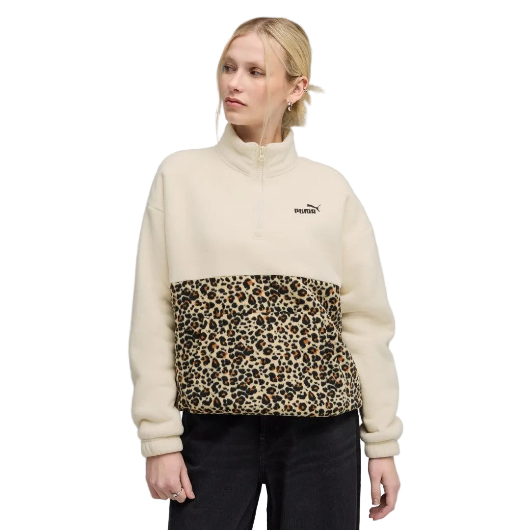 Essentials Graphic Animal Print Crewneck Sweatshirt