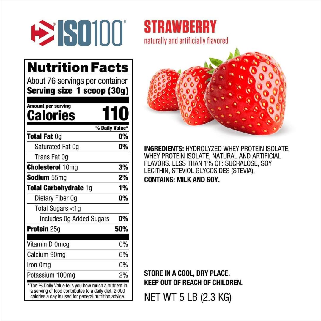 Dymatize ISO 100 5 LB Strawberry 2.3 KG