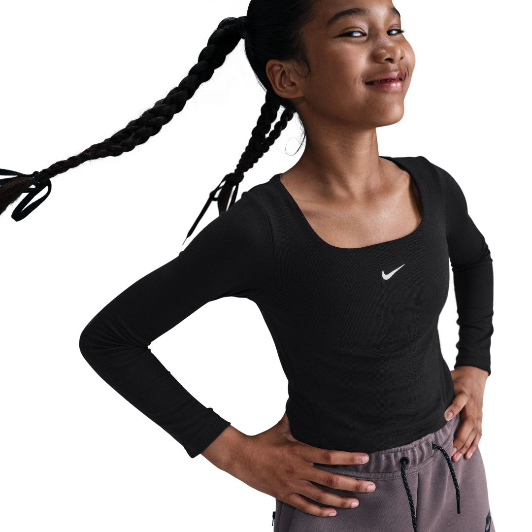 Sportswear Square-Neck Long-Sleeve Top