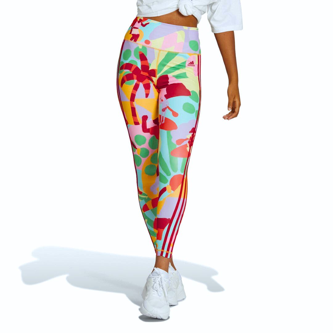 Women's Active High Rise Tropical Floral Printed Leggings — L and