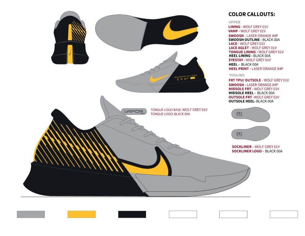 حذاء تنس كورت اير زوم فابور برو 2 كلاي