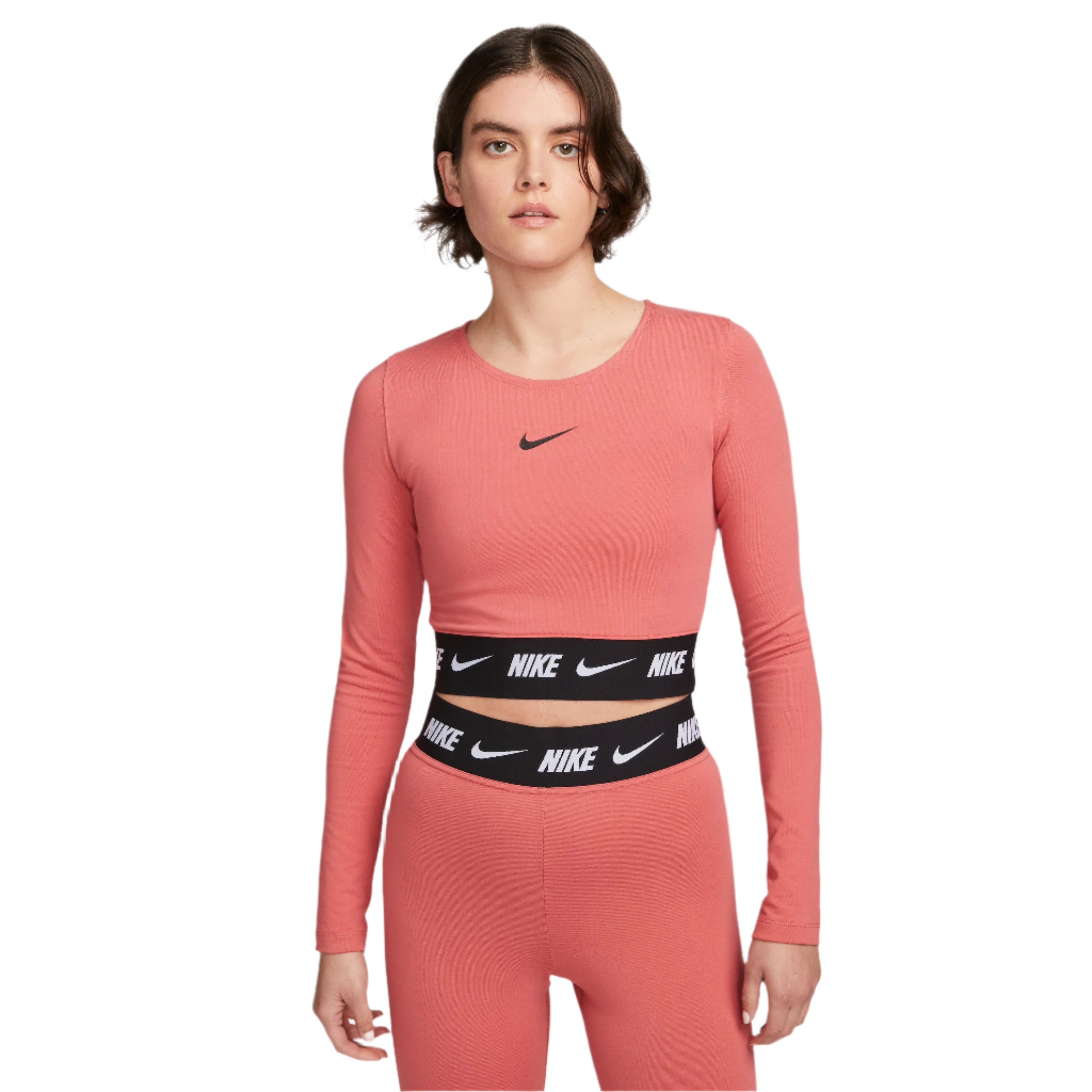 Tape Long Sleeve Crop T-shirt