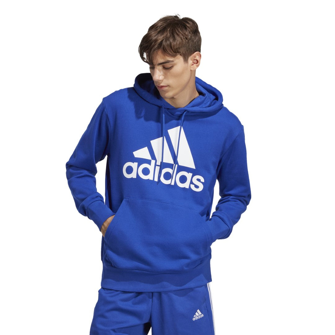 Adidas Essentials Big Logo Hoodie Men's Comfortable Blue Pullover