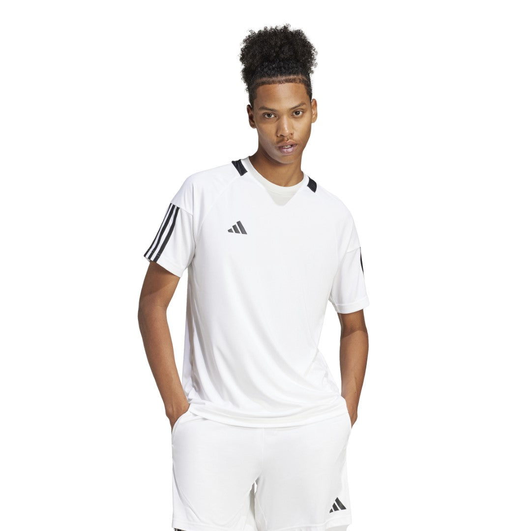 adidas Sereno 3-Stripes Tee Men White 30% OFF AEROREADY