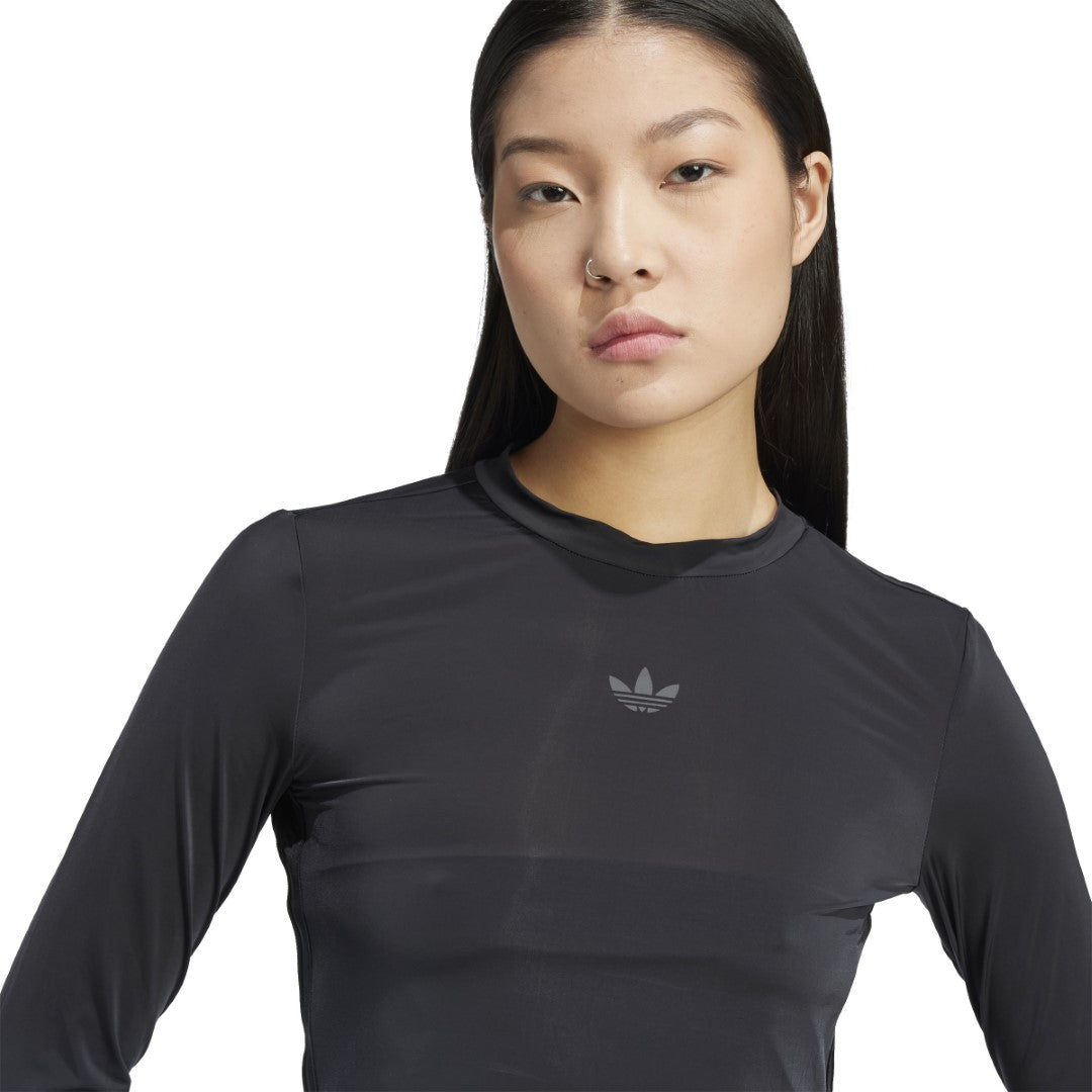 تيشيرت بكم طويل شفاف 3-سترايبس أديكلور